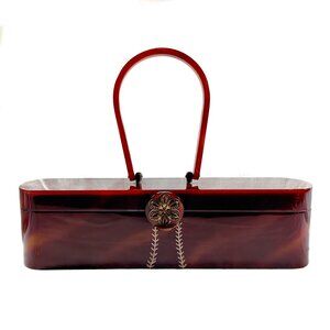 Vintage Wilardy 1950s Lucite Tortoiseshell Box Purse Handbag